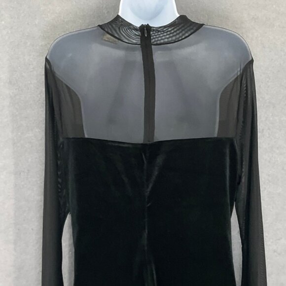 Wild Fable Velvet Dress XXL Black Mesh Sheer Mock Neck Party Whimsigoth Vamp - Picture 6 of 13